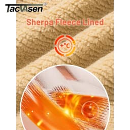 TACVASEN Turn-down Collar Winter Cotton Jackets Mens Sherpa Fleece Trucker Parka Green Work Cargo Coats Clothes Overcoats