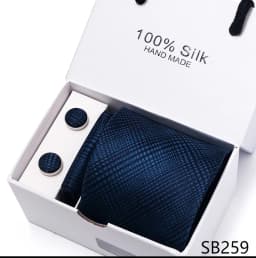 Classic Style 65 Colors Sales Silk Tie Handkerchief Cufflink Set Men Necktie Box Solid Color Sky Blue Fit Wedding Office Cravat