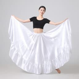 Women's Long Flared Circle Skirt -Satin Flared Full Skirt Boho Vintage A-line Maxi Skirt for Dancing, Party, Daily Wear Skirts