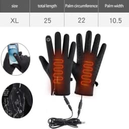 USB Heated Motorcycle Gloves Touch Screen Gloves Heating Thermal Gloves for Cycling Running Driving Hiking Walking Keep Warm