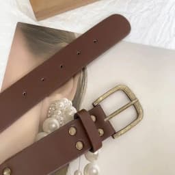 Mirad Retro Rivet Women's Belt Versatile Ethnic Style Dress Pants Belt Millennium Spicy Girl Design Belt