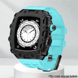 Luxury Modification Kit for Apple Watch Band 44mm 45mm Metal Zinc Alloy Case Cover Silicone Strap for IWatch Series 9 8 7 6 5 SE