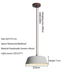 Classical Ceramic Pendant Light Coffee Shop Light Shop Lighting Tea Room Bar Table Lamp Retro LED Wooden Small Chandelier