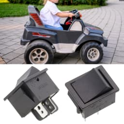 Rocker Foot Switch for 6V and 12V Ride-On Electric Cars Accelerator Pedal Reset Control with 2-Pin Socket Compatibility