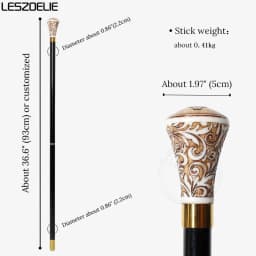 Prussian Imperial Crown Eagle Walking Cane Detachable Wooden Walking Stick With Cream Brown Carved Handle for Men And Women