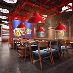 American Retro Red Pendant Lamp Led E27 Industrial Style Lighting Hot Pot Barbecue Modern Iron Art Restaurant Decor Lighting