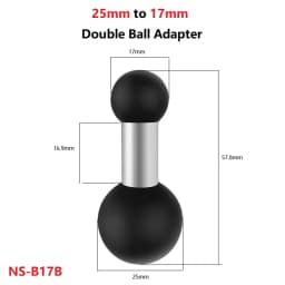 1 Inch 25mm Ball Head Adapter Motorcycle Handlebar Clamp Mount Phone Ball Head Mount Aluminum Ball Base Socket Arm Mount for Ram