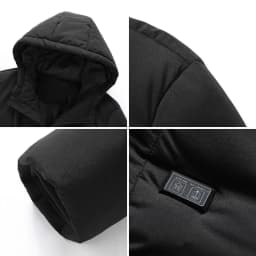 15 Area Heated Hooded Jacket Male Warm Heated Jacket Female Winter Outdoor Sport Warm Hooded Coat (Not Included The Power Bank)