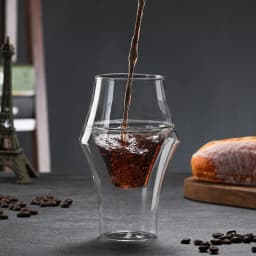YWDL New Creative Double-layer Glass Cup Espresso Coffee Cup Anti-scalding Milk Party Brandy Wine Teacup Mug 120/250/335ml