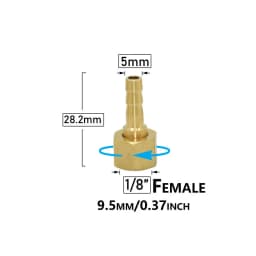 Brass 1/8' 1/4' 3/8” Female Thread To 5/6/7/8/9/10mm Hose Barb Connector Rotatable Thread Pipe Fitting Copper Coupler