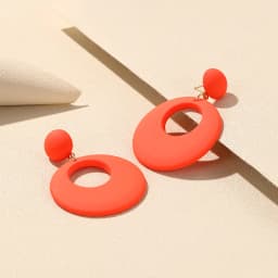 New Trendy Big Acrylic Resin Dangle Earrings For Women Long Geometric Round Hanging Drop Earring for Grils Travel Korean Jewelry