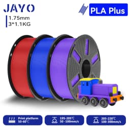JAYO 3*1.1KG PLA + Filament 1.75MM PLA Plus 3D Printer Filament 1.1KG/roll For FDM Neatly Wound Coloful 3D Printing Material for 3D Printer & Pen