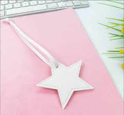 Free initials five pointed star leather luggage pendant star pu leather pendant bag pendant gift leather buckle keychain
