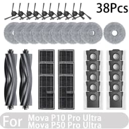 Compatible for Mova P50 Pro Ultra, Mova P10 Pro Ultra Accessories Tricut Brush Hepa Filter Mop Cloth Dust Bag