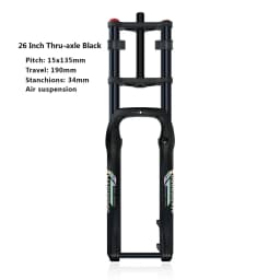 20x4.0 26*4.0 MTB Dual Motor Air Suspension Fork QR 9*135mm 15*135mm Beach Snow Motorcycle Electric E Bike Double Crown Air Fork