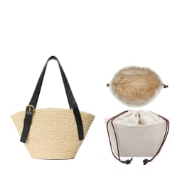 Drawstring bag organizer insert shoulder strap for Anagram Basket straw woven bag support inner liner bags accessories