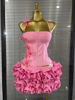 Red Black Women Sexy Halter Full Florals 2 Pieces Bodycon Mini Bandage Dress Celebrate Nightclub Party Birthday Outfit