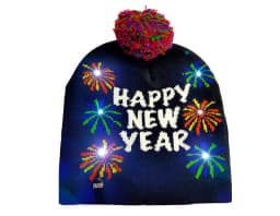 New Style! LED Christmas Hat Beanie Light Up Illuminate Warm Hat 48 Patterns New Year Snowman Sweater Hat Christmas Decorations