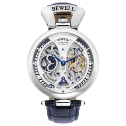 High-End Waterproof Automatic Mechanical Watch with Genuine Leather Strap And Stainless Steel Transparent Back Cover