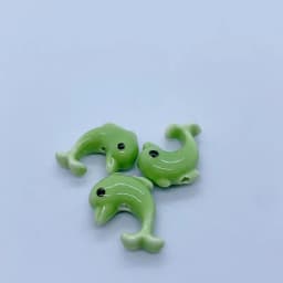 10pcs Dolphin Ceramic Beads for DIY Jewelry Making - Create Unique Bracelets Necklaces Earrings
