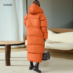 2026 Winter Solid Plus Size Hooded Long Coat Women Elegant Pocket Long Sleeve Jacket Lady Loose Large Zipper Thick Warm Outwear