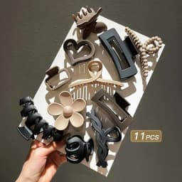 11pcs High-Quality Matte Shark Clip Back Hair Accessories for Elegant Hair Styling and Headwear