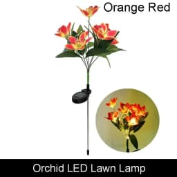1pc 7-head Solar Artificial Orchid Flower Lawn Lights for Patio Yard Garden Wedding Christmas Decoration LED Solar Ground Lights
