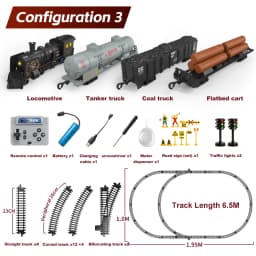 1:87 RC Steam Train 2.4G Simulation Remote Control Spray Track Train Electric Railway Set Railway Toy for Kids Christmas Gifts