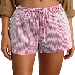 Xingqing y2k Mini Shorts Women Summer Clothes Solid Color/Striped Print Drawstring Elastic Waist Shorts Hot Pants Streetwear