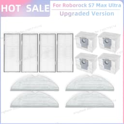 Fit for Roborock S7 Max Ultra Q100TSC Parts Main Roller Side Brush Hepa Filter Mop Pad Cloth Dust Bag Replacement Accessories