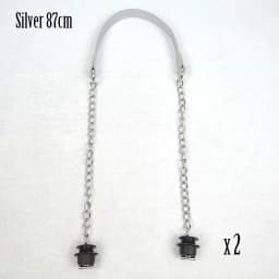 New Tanqu 1 Pair Silver Long Thick Single Chain with OT Metal Buckle Black Screws for Obag O Bag Handles for Women Bag Handbags