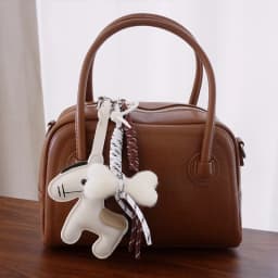 Cute Handmade Leather Pony Bag Charm Color-block Star & Braided Cord Keychain Adorable Gift Accessory Pendant