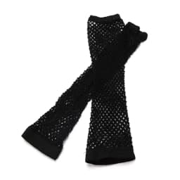 1Pair Women Black Gothic Fishnet Fingerless Long Gloves Leg Arm Cuff Party Wear Fancy Dress for Womens Sexy Beautiful Arm Warmer