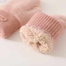 Imitation Mink Velvet Women Winter Keep Warm Double Layer Thickened Knitted Gloves Cute Lovely Sweety Soft Mittens