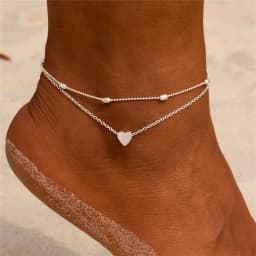 Modyle 2024 New Bohemia Handcuffs Anklet Multilayer Silver Color Foot Chain Fashion Ankle Bracelet For Women Beach Jewelry