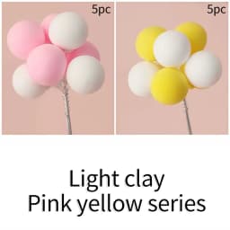 5/8Pcs/set Colorful Ball Bundle Clay Balloons Cake Topper Creative Cupcake Card Flag Birthday Party Baby Shower Dessert Decor
