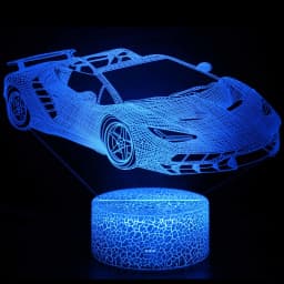 3D Racing Car Night Light LED Illusion Lamp with Remote Control 16 Colors Car Party Gifts Christmas Birthday for Kids Teens