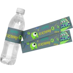 Monsters University Party Decor Water Bottle Sticker Labels Baby Shower Mike Sullivan Theme, Kids Birthday Party Supplies, 24Pcs