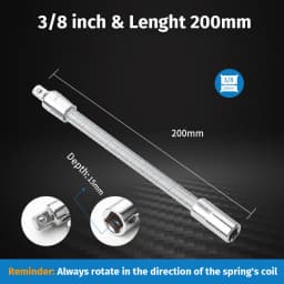1/3pcs Flexible Shaft Drive Socket Extension Bar High Torque Ratchet Wrench Post Extension Rod 1/4 3/8 1/2 Conversion Head