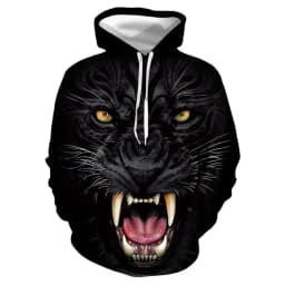 Black and White Wolf Print 3D Men's Hoodies Fashion Animal Pattern Women's Sweatshirts Leisure Essentials Pullover Jackets Coat