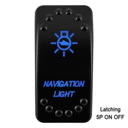 Waterproof Rocker Switch with Blue LED | 12V/24V Latching & Momentary (SPST/ DPDT) | for Marine, UTV, ATV, RZR, Automotive