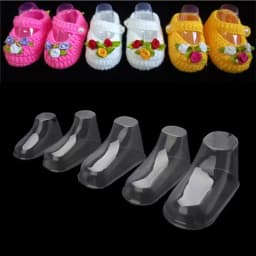 10Pcs Clear Plastic Baby Booties Display Socks ReusableChild Booties Showcase Holder 8-12cm Baby Feet Supports PVC Plastic Rack