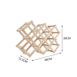 【Lifeideas】Wood 10 Bottles Foldable Wine Rack Stand Storage Display Shelf, Natural
