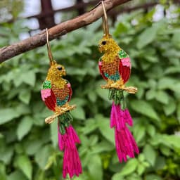 Creative New Colorful Parrot Dangle Earrings