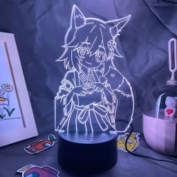 Anime The Helpful Fox Senko San 3D LED Neon Nightlight Birthday Gift for Friend Otaku Bedroom Decor Manga No Senko San Lava Lamp