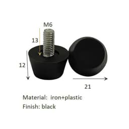 4Pcs Black White Iron Plastic Furniture Table Chair Sofa Leg Feet Adjustable Leveler Glide Slide Pad M6 M8