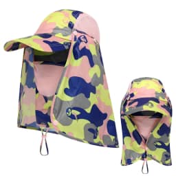 Men Women Wide Brim Sun Protection Hat with Neck Flap for Spring Summer Hiking Fishing UPF 50+ UV Protection Outdoor Cap
