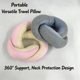 Twistable Spiral Travel Pillow, Flexible Bendable Neck Support Pillow, Adjustable Multi‑Shape Travel Neck Pillow for Car Airplan