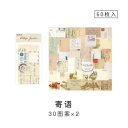 60 Sheets Vintage Collage Scrapbooking Journal Material paper Card Making DIY Retro Source Paper Creative Memo Stationery