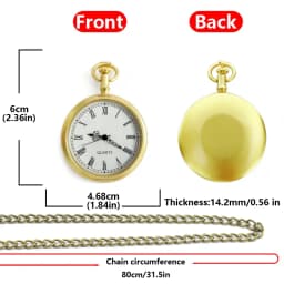 Retro Bronze Steampunk Roman Dial Quartz Pocket Watch Necklace Pendant Clock Chain Men's And Women's Chain Gifts